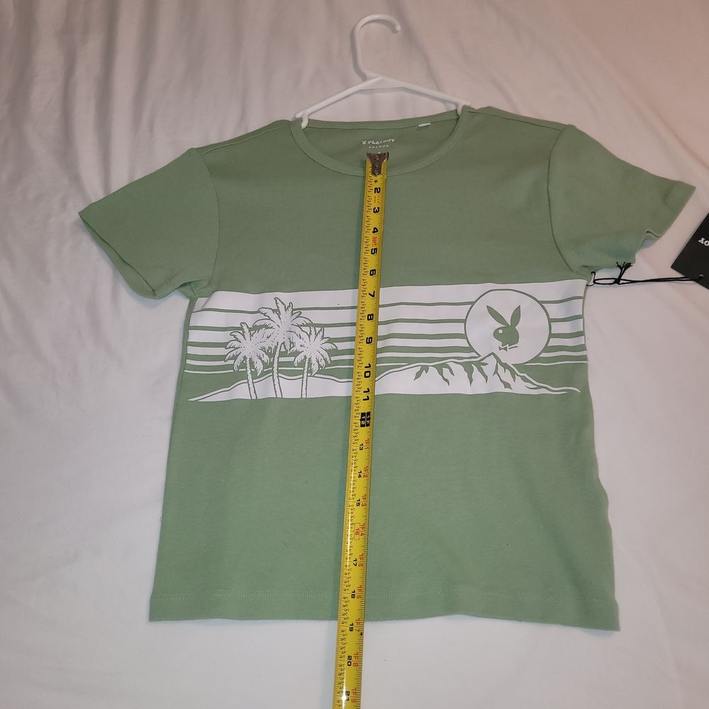 PLAYBOY Pacsun Green Palm Tree Tee